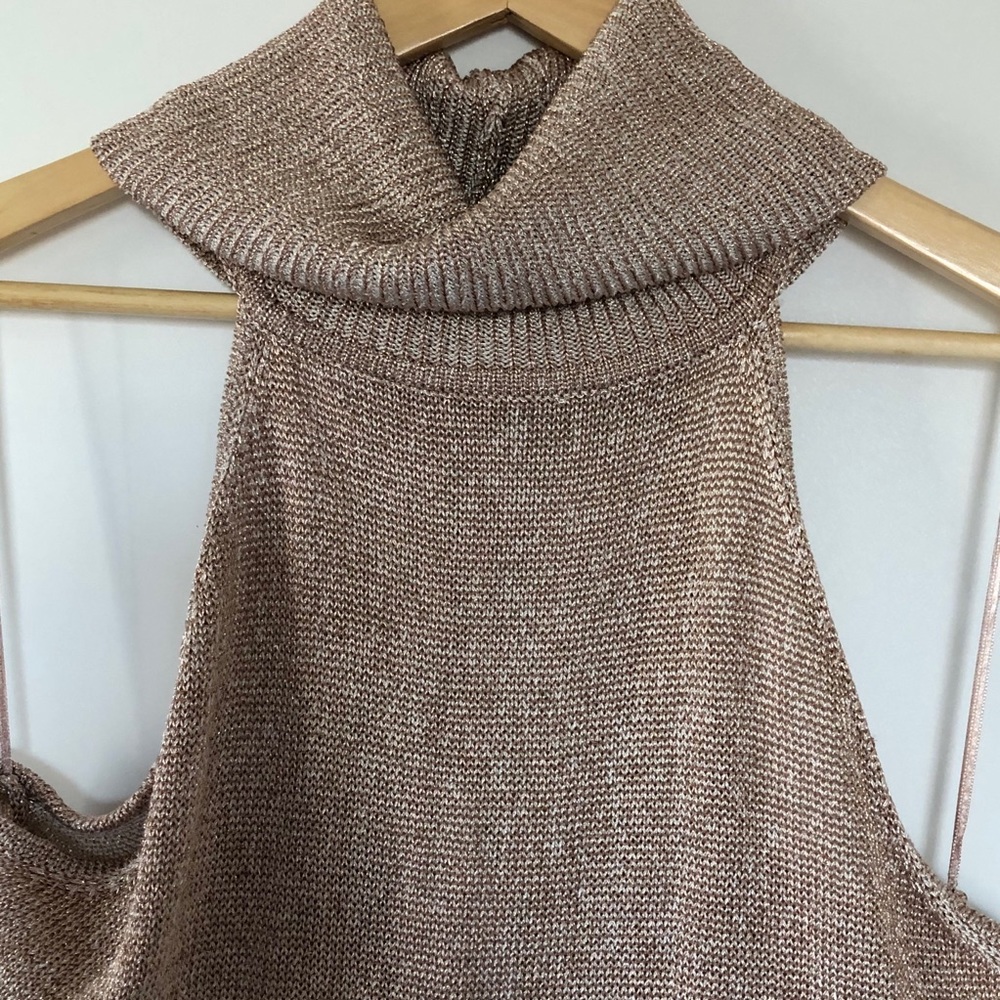 NWT Guess Metallic turtle neck sweater Pink XL - Picture 8 of 14
